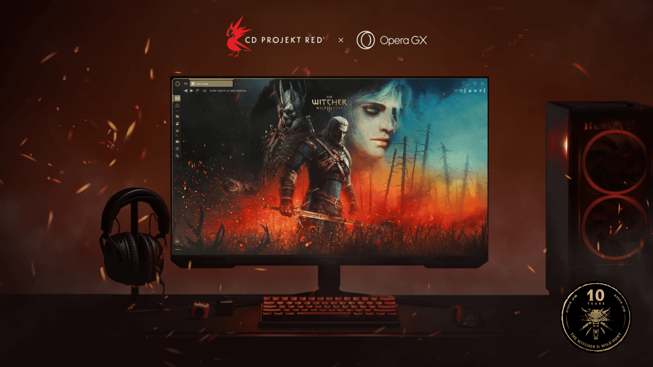 Official Opera GX mod inspired by The Witcher 3: Wild Hunt